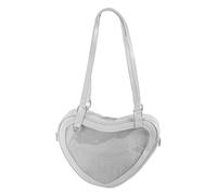 Borsa a tracolla da donna a forma di cuore messaggeri shopping bella per anime spille display stili giapponesi Crossbody per donne messaggeri a spalla, grigio
