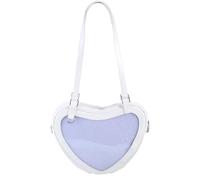 Borsa a tracolla da donna a forma di cuore messaggeri shopping bella per anime spille display stili giapponesi Crossbody per donne messaggeri a spalla, bianco