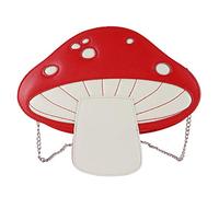 Borsa a tracolla da donna a forma di fungo, in pelle PU, con catena, Rosso