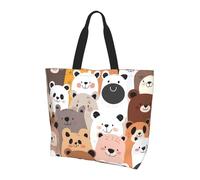 Borsa a tracolla da donna a forma di orso con animale, borsa per la spesa, impermeabile, grande borsa con tasca interna, per lavoro, viaggi, scuola