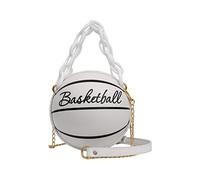 Borsa a tracolla da donna, a forma di pallacanestro, borsa rotonda a forma di borsetta corta con leva, Beige, Taglia unica