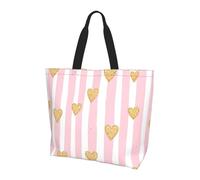 Borsa a tracolla da donna a righe rosa, borsa a tracolla con cuore galassia, borsa grande impermeabile con tasca interna per lavoro, viaggi, scuola