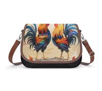 Borsa a tracolla da donna a tracolla con gallo che combatte il mattino