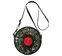 Borsa a tracolla da donna a tracolla in vinile imitazione custodia per dischi, Xjde2, Taglia unica