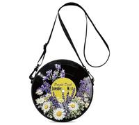 Borsa a tracolla da donna a tracolla in vinile imitazione custodia per dischi, Xjde3, Taglia unica