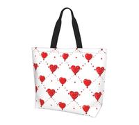 Borsa a tracolla da donna a tracolla per San Valentino, borsa per la spesa con cuore rosso, borsa grande resistente all'acqua con tasca interna per lavoro, viaggi, scuola