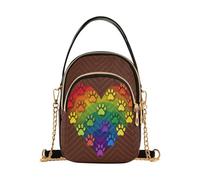 Borsa a tracolla da donna a ultrasuoni trapuntata impermeabile arcobaleno | Cinghia staccabile resistente della catena dell'oro dello strappo del poliestere per il viaggio & lo shopping