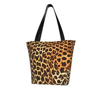 Borsa a tracolla da donna alla moda a righe sui leopardi, adatta per lo shopping o per il fine settimana