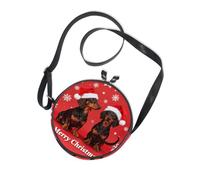 Borsa a tracolla da donna alla moda con cane bassotto nero con tracolla regolabile borsa nera andare shopping borsa messenger in tela