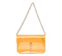 Borsa a tracolla da donna alla moda con ciondolo a perla fibbia trasparente leggera e versatile borsa a tracolla piccola borsa a tracolla per uomo, Arancione, Taglia unica