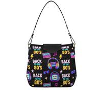 Borsa a tracolla da donna alla moda con tracolla rimovibile per viaggi quotidiani I'm Back To 80's nero