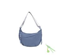 Borsa a tracolla da donna, alla moda, in nylon, tinta unita, casual, a mezzaluna, grande, morbida, spaziosa e leggera, Blu, Taglia unica