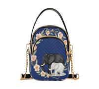 Borsa a tracolla da donna, alla moda, leggera, impermeabile, con elefanti | Cinghia staccabile resistente della catena dell'oro dello strappo del poliestere per il viaggio & lo shopping