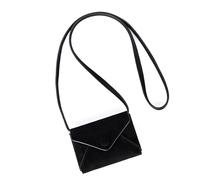 Borsa a tracolla da donna alla moda piccola collana marsupio porta carte di colore solido quadrato elegante vita donna spalla alla moda pacchetto elegante piccola collana, Nero , Bellezza di massa