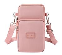 Borsa a tracolla da donna alla moda tinta unita non stampa cerniera Messenger Bag Mobile Phone Bag Lunch Bag con tracolla, rosa, Taglia unica