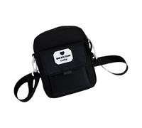 Borsa a tracolla da donna alla moda tinta unita spalla stile giapponese messaggeri piccola borsa per tutti i giorni da donna elegante spalla tinta unita borsa a tracolla piccola borsa, Nero , One Size