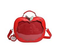 Borsa a tracolla da donna alla moda zaino borsa a forma di frutta messaggeri stili preppy crossbody pelle PU Itabag stili preppy Crossbody Lovely Itabag zaino spalla per display pin, Rosso, One Size