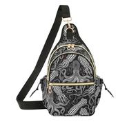 Borsa a tracolla da donna, alla moda, zaino laterale per viaggi, escursionismo, strane creature marine scure