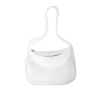 Borsa a tracolla da donna, bianca, alla moda, leggera, con cerniera, vintage, in morbida pelle, per feste, incontri, compleanni, bianco, Taglia unica