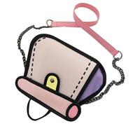 Borsa a tracolla da donna - Borsa a mano 3D con disegno 2D, elegante effetto illusione ottica, accessorio leggero, design unico accattivante per viaggi, feste, lavoro o appuntamenti, rosa, Refer to