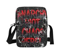 Borsa a tracolla da donna Borse a tracolla per le donne Borse a tracolla piccole per le donne Tracolla regolabile per la scuola Scuola-Street Style Lettera di carta rotta Rosso Nero