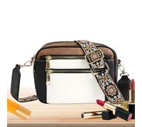 Borsa a tracolla da donna - borse da donna con vagabondo alla moda eleganti borse a tracolla in PU per borse vagabondo per il telefono cellulare, in bianco e nero, Consulte la descripción