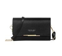 Borsa a tracolla da donna casual con tracolla regolabile, borsa a tracolla con finestra per cellulare visibile, Nero , Taglia unica per tutti