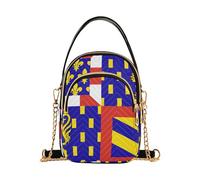 Borsa a tracolla da donna chic borsa per telefono piccola borsa a catena trapuntata cerniera designer bombetta tote borgogna franca contea bandiera