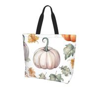 Borsa a tracolla da donna colorata con zucca, borse per la spesa a foglia larga, impermeabile, grande borsa con tasca interna, per lavoro, viaggi, scuola