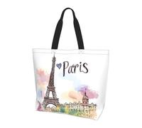 Borsa a tracolla da donna colorata Parigi, con Torre Eiffel, borsa per la spesa, impermeabile, grande borsa con tasca interna, per lavoro, viaggi, scuola