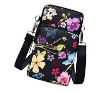 Borsa a tracolla da donna compatta e pratica per telefono per borse a tracolla da donna alla moda borsa in tessuto per tutti i giorni, Lascia che un centinaio di fiori, One Size