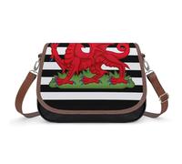 Borsa a tracolla da donna con bandiera degli Stati Uniti del Galles Galles, borsa a tracolla alla moda con tracolla regolabile