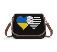 Borsa a tracolla da donna con bandiera degli Stati Uniti e dell'Ucraina, borsa a tracolla alla moda con tracolla regolabile