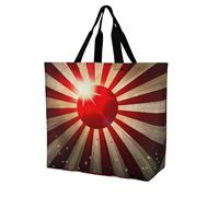 Borsa a tracolla da donna con bandiera del sole nascente giapponese con raggi luminosi, borsa per la spesa, riutilizzabile, leggera, borsa da viaggio