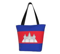 Borsa a tracolla da donna con bandiera della Cambogia, borsa a tracolla, borsa a tracolla, borsa a tracolla da viaggio per weekend, colore nero, taglia unica