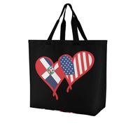 Borsa a tracolla da donna con bandiera della Repubblica Dominicana degli Stati Uniti, borsa per la spesa, riutilizzabile, leggera, borsa da viaggio