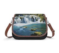 Borsa a tracolla da donna con cascate sul fiume Krka, borsa a tracolla in pelle con tracolla regolabile alla moda borsa a tracolla borsa a tracolla multipla borsa per pendolari