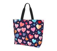 Borsa a tracolla da donna con cuore rosso rosa borse per la spesa romantiche borse per la spesa impermeabile grande borsa con tasca interna per lavoro, viaggi, scuola