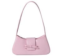 Borsa a tracolla da donna con fiocco dolce, in pelle PU, stile retrò, con chiusura a cerniera, mini borsa a mezzaluna Y2K, per regali di lavoro e vacanze, rosa, 270.00x120.00x60.00mm