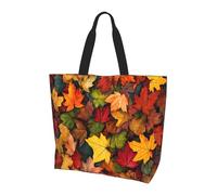 Borsa a tracolla da donna con foglie autunnali, borse per la spesa a foglia larga, impermeabile, grande borsa con tasca interna per lavoro, viaggi, scuola