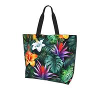 Borsa a tracolla da donna con foglie di palma e fiori Tropivcal Jungle, borsa per la spesa impermeabile, grande borsa con tasca interna, per lavoro, viaggi, scuola