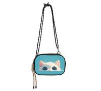 Borsa a tracolla da donna con gattino dei cartoni animati, impermeabile, con scomparti per carte di credito, piccole borse per escursioni e viaggi