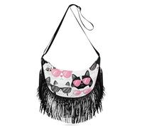 Borsa a tracolla da donna con gattino in bianco e nero con motivo cartone animato, tracolla regolabile, borsa a tracolla da donna, borsa a tracolla alla moda da donna, di medie dimensioni con (prop2)