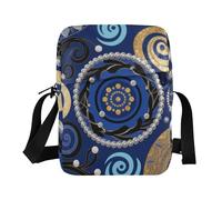 Borsa a tracolla da donna con geometrie blu-oro bohémien borse a tracolla per donna borse a tracolla borse a tracolla da donna tracolla regolabile per viaggi