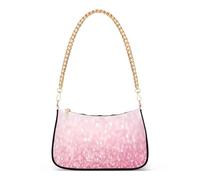 Borsa a tracolla da donna, con glitter, colore bianco, rosa, con glitter, per borse da sera, con catena e cerniera, borse di design