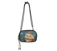 Borsa a tracolla da donna con illustrazione di riccio, pratica con tracolla regolabile, per portare a spasso il cane