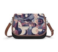Borsa a tracolla da donna, con linee geometriche astratte, borsa a tracolla in pelle regolabile, tracolla rimovibile, borse a mani libere