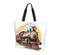 Borsa a tracolla da donna con locomotiva a vapore, borsa a tracolla da donna, borsa per la spesa, impermeabile, grande borsa con tasca interna, per lavoro, viaggi, scuola