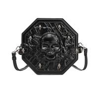 Borsa a tracolla da donna con manico superiore rivetti borsa a tracolla teschio borsa retrò telefono quotidiano donna spalla teschio testa borsa in pelle PU Crossbody retrò telefono
