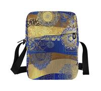 Borsa a tracolla da donna con motivi blu e oro bohémien per borse a tracolla da donna borse a tracolla da donna borse a tracolla tracolla regolabile per la scuola